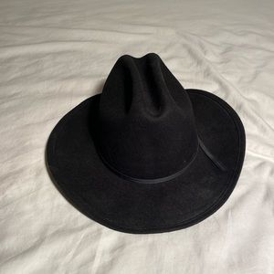 100% Wool Made in USA Black Cowboy Hat size Large